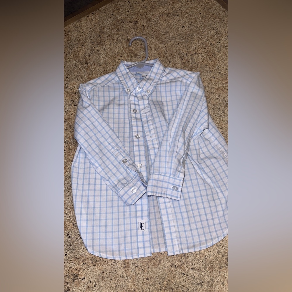 Little English, size 4, blue and white